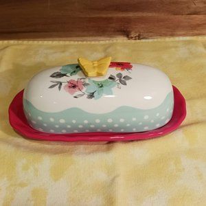 The Pioneer Woman "Flea Market" ceramic butter dish, multicolor